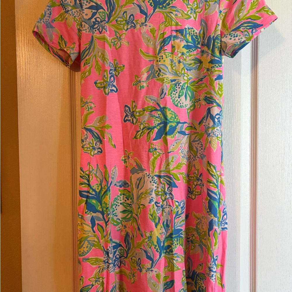 Lilly Pulitzer Pink and Green Floral Dress